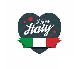 Я люблю Италию (i love Italy) подушка с пайетками (цвет: белый + черный)