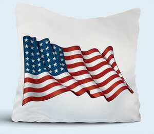 Развивающийся Американский флаг подушка (цвет: белый)