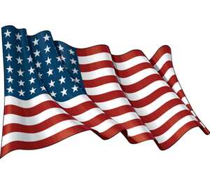 Развивающийся Американский флаг подушка (цвет: белый)