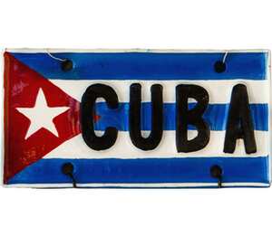 Знак - Куба (Cuba) кружка двухцветная (цвет: белый + светло-зеленый)
