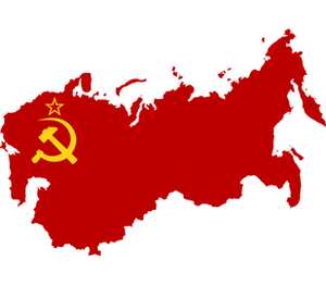 Карта СССР кружка двухцветная (цвет: белый + синий)