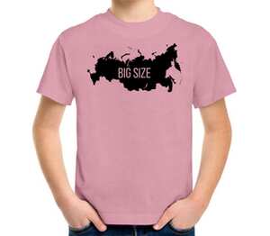 Карта России - big size детская футболка с коротким рукавом (цвет: розовый меланж)