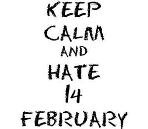 Верь мне и ненавидь 14 февраля / keep kalm and hate 14 februari мужская футболка с коротким рукавом (цвет: белый)