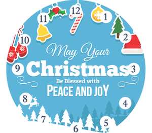 May your christmas be blessed with peace and joy - пусть ваше рождество будет благословлено покоем и радостью часы настенные (цвет: белый)