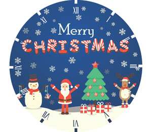Merry christmas - с рождеством часы настенные (цвет: белый)