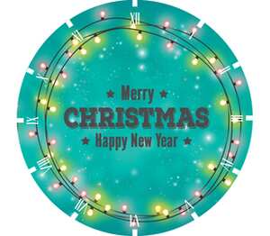 Merry christmas and happy new year - веселого рождества и счастливого нового года часы настенные (цвет: белый)