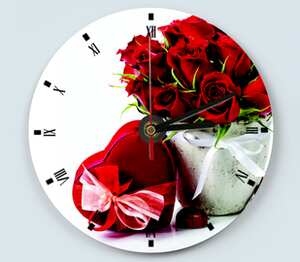 Rose bouquet - букет роз  часы настенные (цвет: белый)
