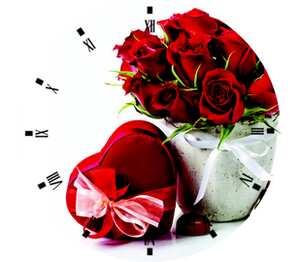 Rose bouquet - букет роз  часы настенные (цвет: белый)
