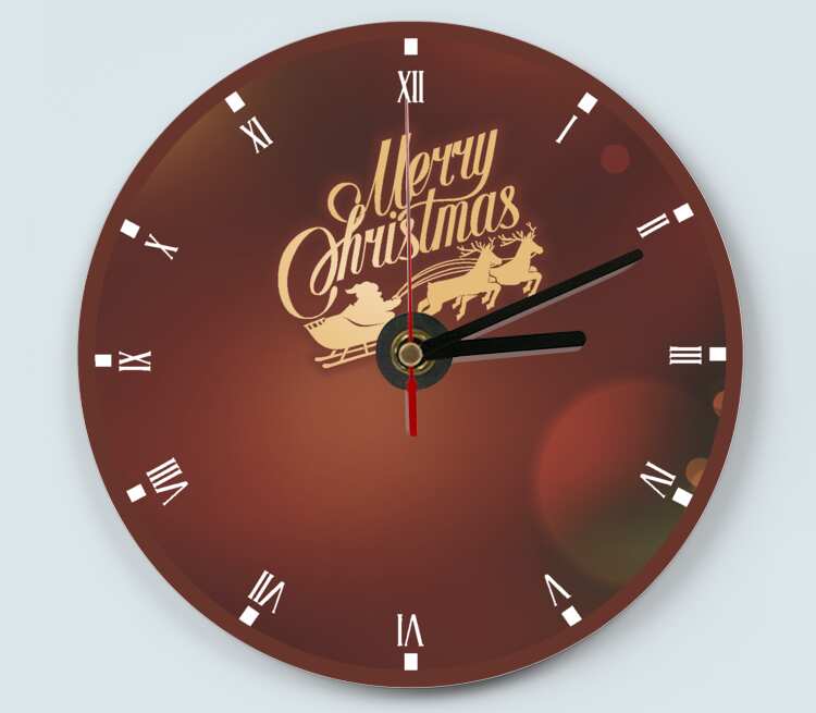 Merry christmas - счастливого рождества часы настенные (цвет: белый)