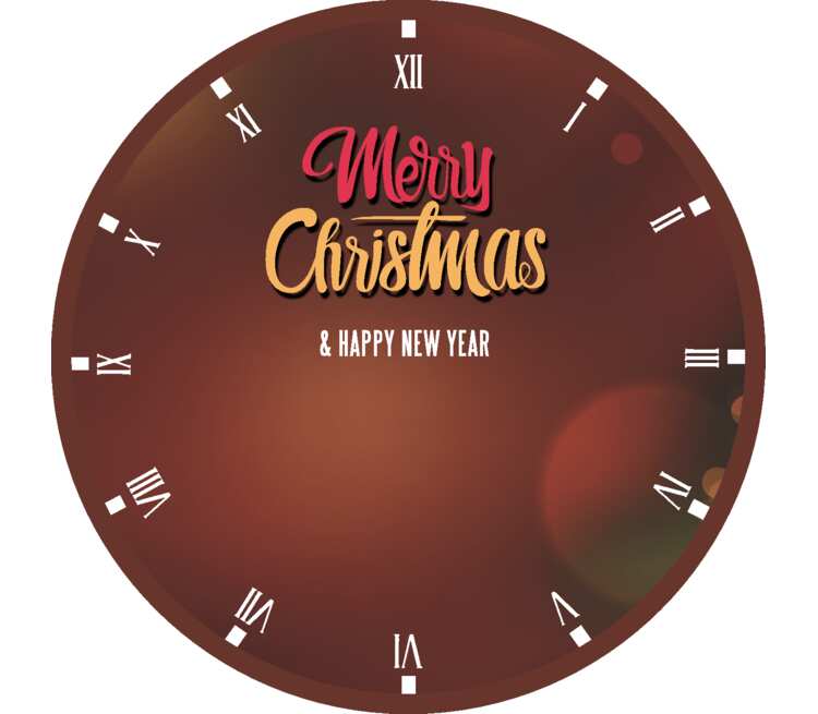 Merry christmas and happy new year - счастливого рождества и нового года часы настенные (цвет: белый)