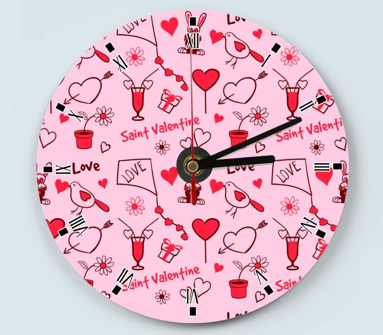 Saint valentine - с днем святого Валентина часы настенные (цвет: белый)