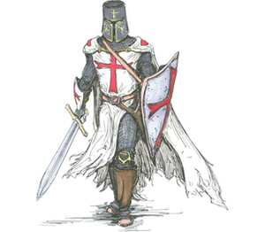 Рыцарь кружка с кантом (цвет: белый + зеленый)