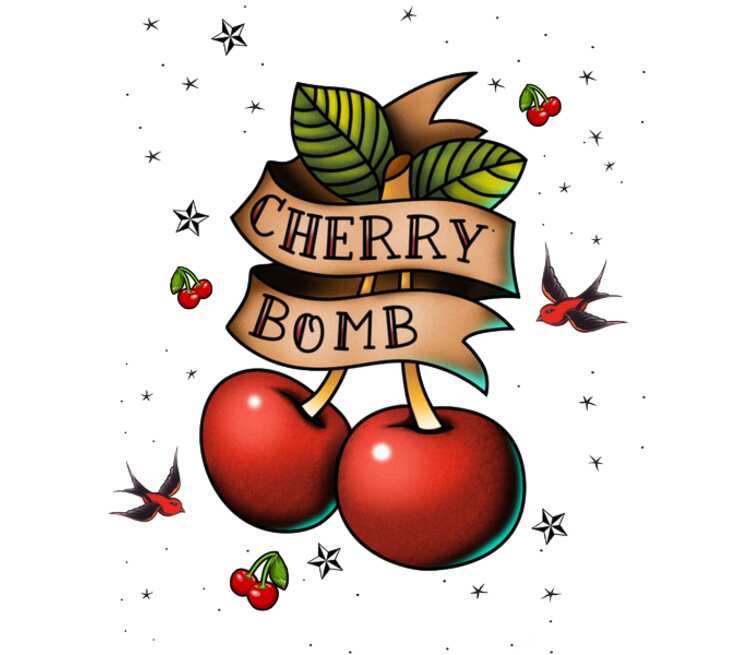 Hello daddy hello mom cherry bomb. Cherry Bomb. Вишня эмблема. Cherry Bomb вишня. Черешня логотип.