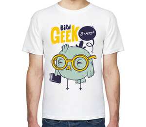 Bird Geek мужская футболка с коротким рукавом (цвет: белый)