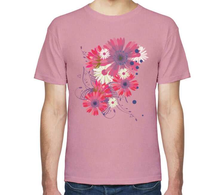 Мужская футболка с цветами