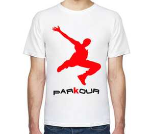 Parkour мужская футболка с коротким рукавом (цвет: белый)