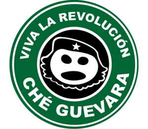 Che Guevara - Viva La Revolucion кружка с кантом (цвет: белый + бордовый)