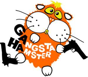 Gansta Hamster детская футболка с коротким рукавом (цвет: белый)