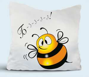 Пчелка - Бзззз подушка (цвет: белый)