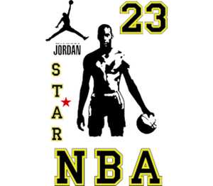 Jordan NBA Star 23 коврик для мыши круглый (цвет: белый)