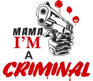 Mama im a criminal мужская футболка с коротким рукавом (цвет: белый)