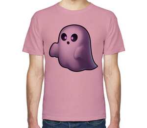 Милое привидение (Ghost) мужская футболка с коротким рукавом (цвет: розовый меланж)