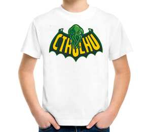 Cthulhu x Batman детская футболка с коротким рукавом (цвет: белый)