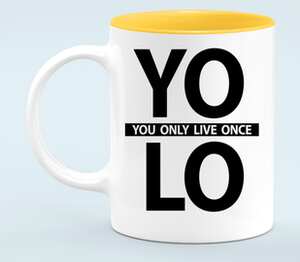 YOLO (You Only Live Once) кружка хамелеон двухцветная (цвет: белый + оранжевый)