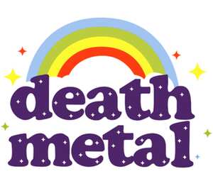 Rainbow death metal кружка с ложкой в ручке (цвет: белый + синий)