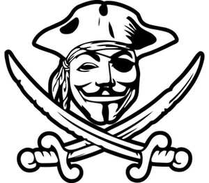 Пират Анонимус детская футболка с коротким рукавом (цвет: белый)