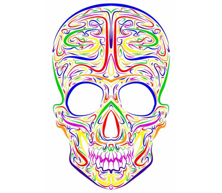 Skull Art кружка хамелеон двухцветная (цвет: белый + оранжевый)