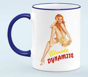 Blonde dynamite                 кружка с кантом (цвет: белый + синий)
