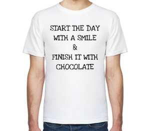 Smile and Chocolate мужская футболка с коротким рукавом (цвет: белый)
