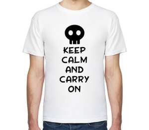 Keep Calm And Carry On мужская футболка с коротким рукавом (цвет: белый)