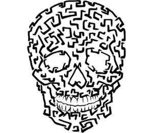 Skull Art кружка с кантом (цвет: белый + красный)