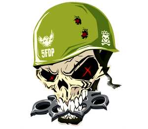 Military Skull кружка двухцветная (цвет: белый + розовый)