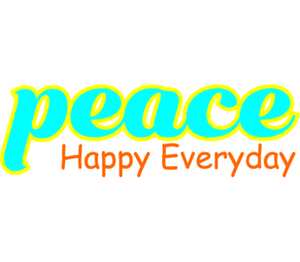 Peace happy everyday - счастлив каждый день детская футболка с коротким рукавом (цвет: белый)