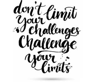 Не ограничивай себя, брось вызов своим границам (dont limit your challenges, challenge your limit) кружка двухцветная (цвет: белый + голубой)