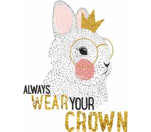 Всегда носи свою корону (always wear your crown) подушка с пайетками (цвет: белый + черный)