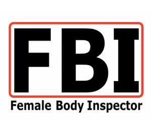 Инспектор женских тел (FBI - female body inspector) подушка с пайетками (цвет: белый + черный)