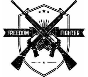 Скрещенные автоматы - борец за свободу (freedom fighter) мужская футболка с коротким рукавом (цвет: белый)