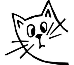 Рисованный кот кружка с ручкой в виде змеи (цвет: белый + черный)