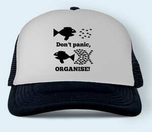 Не паникуйте - организовывайтесь / dont panic organise бейсболка (цвет: черный)