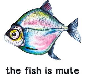 Рыба нема / the fish is mute подушка с пайетками (цвет: белый + синий)