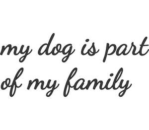 Собака - часть моей семьи / my dog is part of my family кружка двухцветная (цвет: белый + желтый)