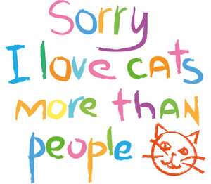 Извини - я люблю ктотов больше чем людей / sorry i love cats more than people кружка двухцветная (цвет: белый + красный)