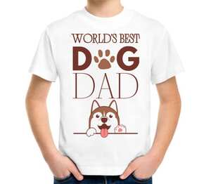 Лучший в мире собачник / worlds best dog dad детская футболка с коротким рукавом (цвет: белый)