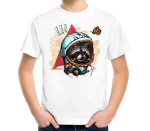 Енотик космонавт детская футболка с коротким рукавом (цвет: белый)