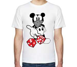 Микки Игрок мужская футболка с коротким рукавом (цвет: белый)