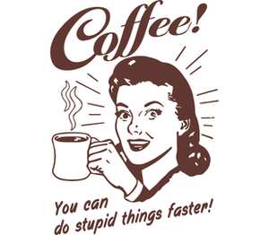 Кофе - делай глупости быстрее! мужская футболка с коротким рукавом (цвет: белый)